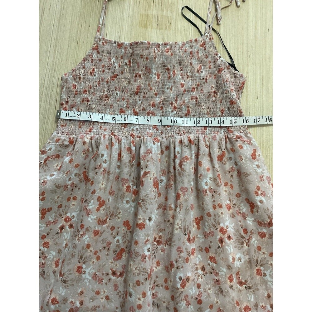 Forever 21 Smocked Spaghetti Straps Floral Pink Orange Plus Size 2X Sun Dress - Picture 3 of 9